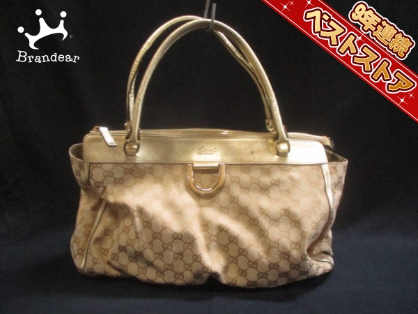 グッチ GUCCI バッグ ショルダーバッグ ジャガード×レザー ベージュ 