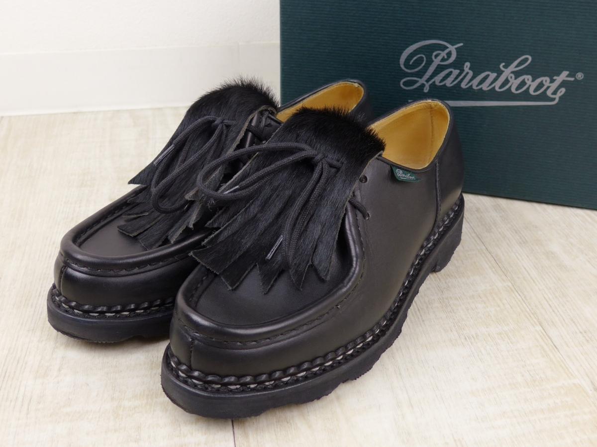 人気，爆買い Paraboot パラブーツ レディース MICHAEL/GRIFF Ⅱ ミカエル ラパン フリンジ4 23.5cm チロリアンシューズ タッセル リスレザー ブラック(その他)｜売買されたオークション情報、yahooの商品情報をア 女性用