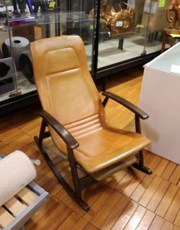 MATSUDA 松田家具 マツダ 本革張り オットマン付 ロッキングチェア