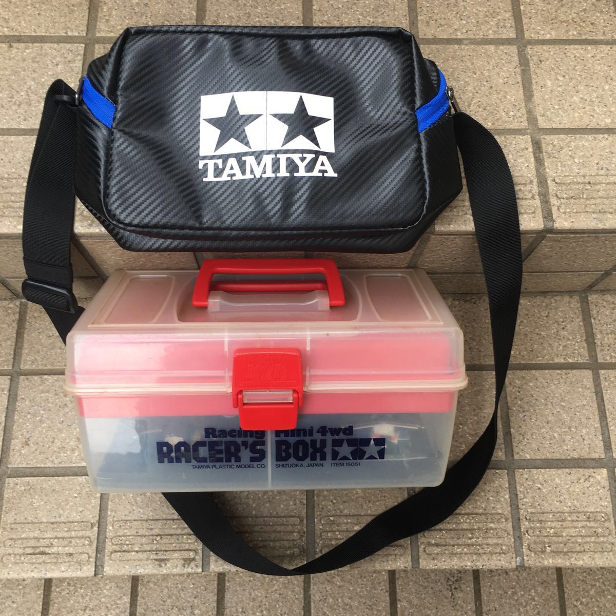 お探しの方。タミヤ バッグとミニ四駆パーツボックス他3台、工具など