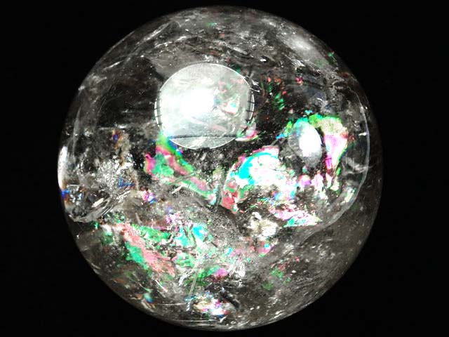 AAA級★天然レインボー水晶丸玉YT11B1/300B11A AAA級天然レインボー水晶丸玉131B1-106B03c 約:80mmAAA級天然