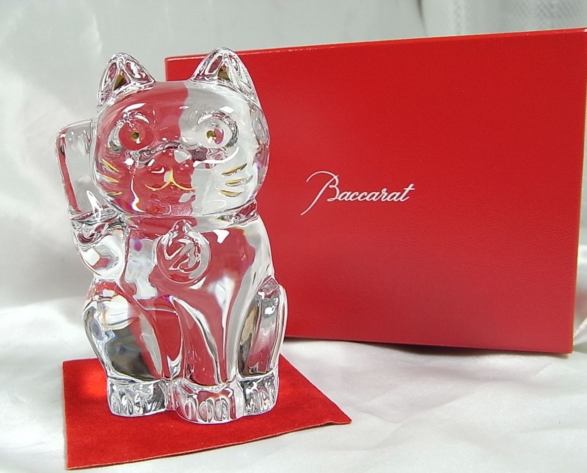 Baccarat クリスタル 猫の置物(箱無し) Baccarat クリスタル 猫の置物