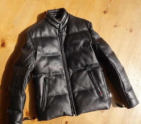 Schott ラムレザー Schott ラムレザーダウンジャケット 羊革 スリムデザイン 細身