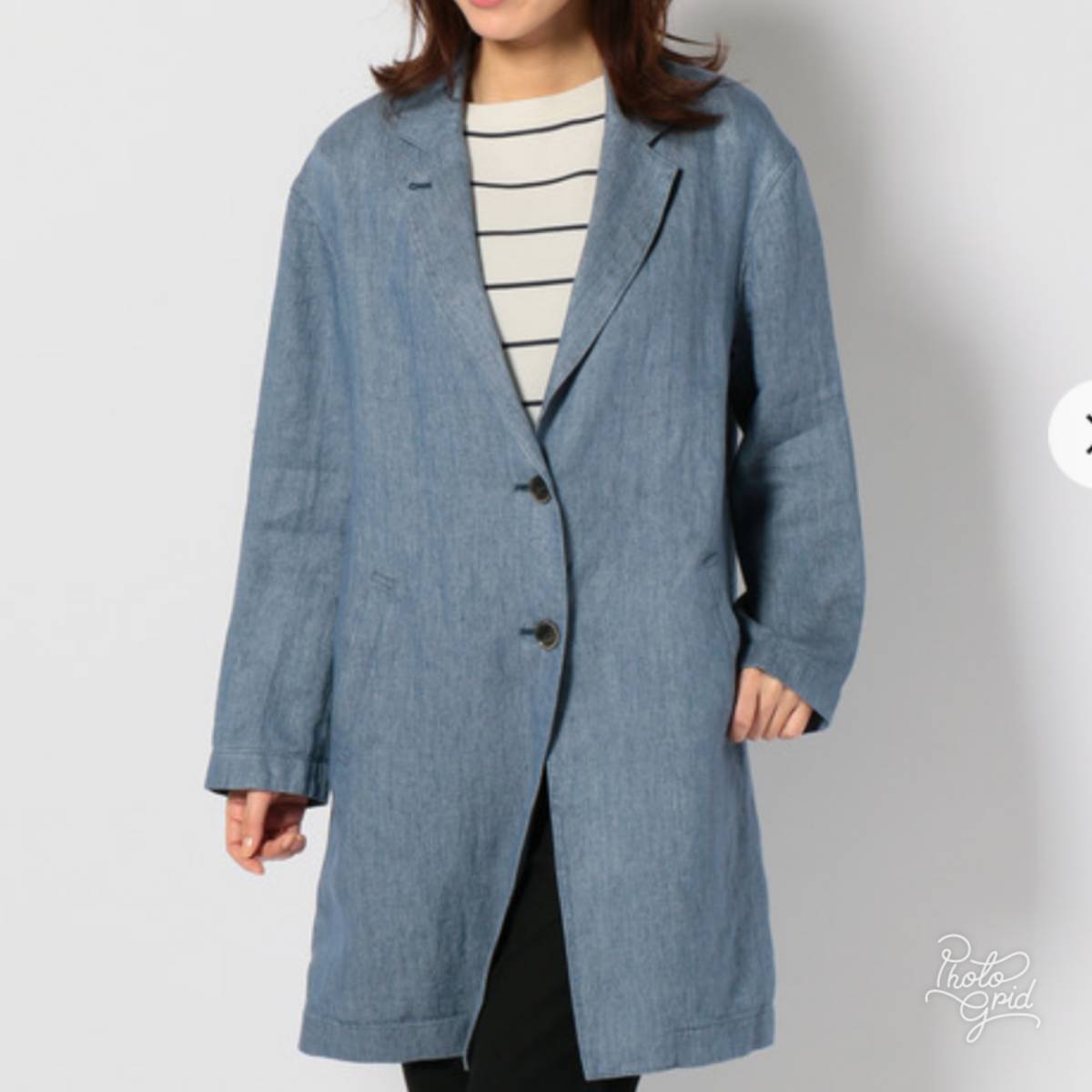 23区　 チェスターコート　 ダルブルー 　新品 　LIBECOデラベツイル　 コート　 オンワード樫山 23区（ニジュウサンク）の「松岡モナさん着用LIBECOデラベツイル 滝沢眞規子さん着用&frasl;VERY掲載 MANTECOPure