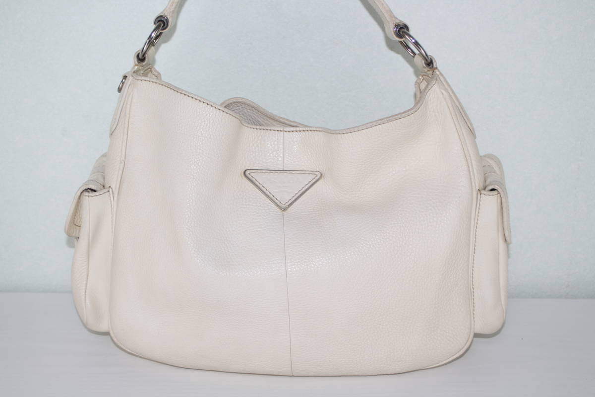 PRADA プラダ レザー ワンショルダー アイボリー BR3353 | CONTRALINEA.NET