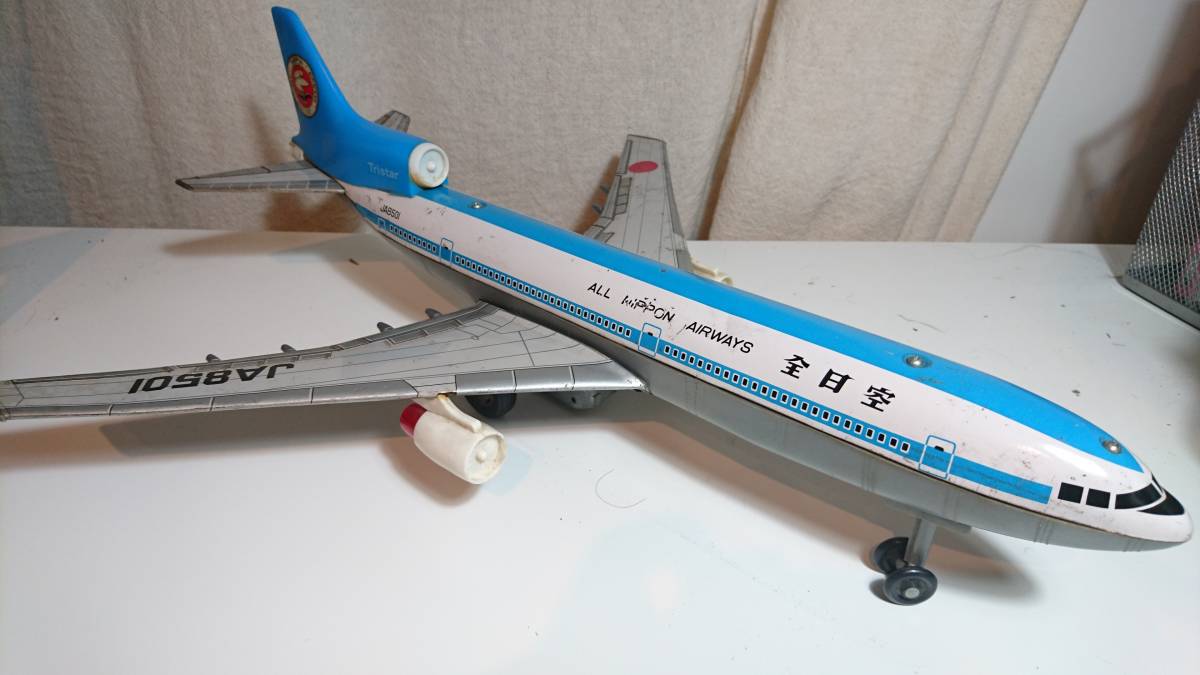 野村トーイ/JAL全日空ブリキ飛行機JA8501/昭和レトロ 全日空 JA8501