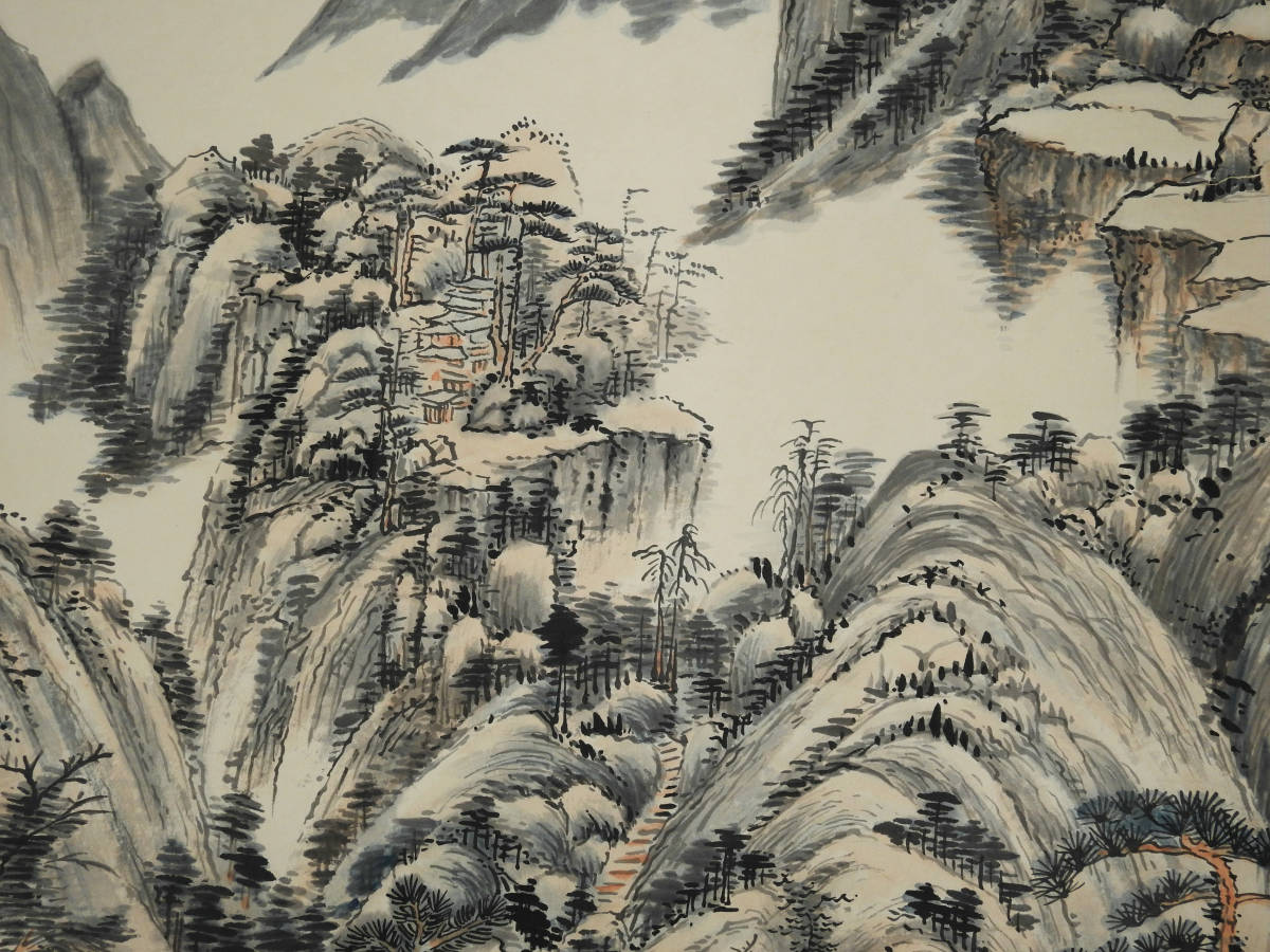 博雅堂】中国書画・王原祁筆「山水図」・肉筆保証！ 美術品 ホビー