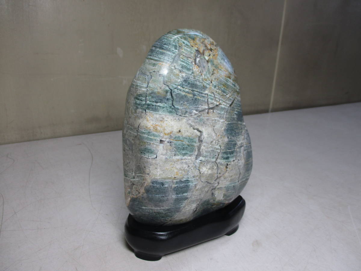 錦石 流紋石 青森県追良瀬川産 台座付き 津軽 青森にしき石