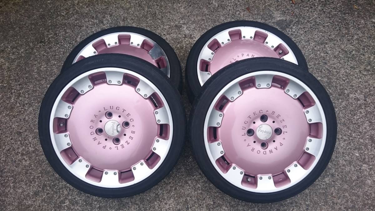 ◆PANDORA Lug Tec BEZEL ホイール 16×5.5J PCD100/4H オフセット+45 TOYO DRB 165/45R16 タイヤホイールセット！軽自動車に！◆