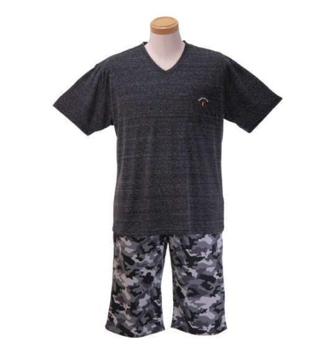 #カンゴール#Tシャツ#ハーフパンツ#上下セット#大きいサイズ#メンズ#6L適応ウエスト130cm#黒#チャコール#ルームウェア#部屋着#リラックス