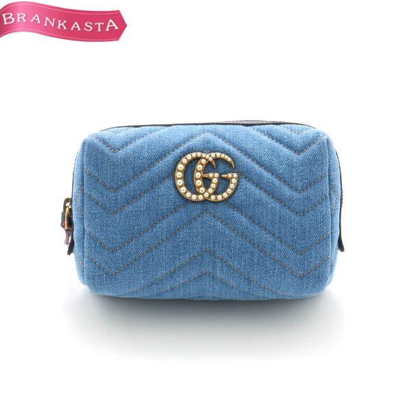 ☆GUCCI・☆GGマーモント デニム コスメティックケース☆サックス