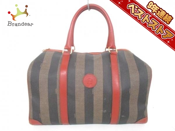 FENDI フェンディ ボストンバック ビニールコーティング ズッカ柄