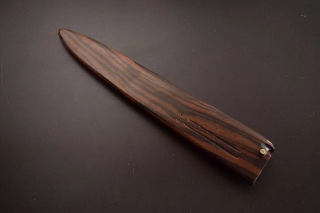 銀三本焼 柳刃包丁 尺1 黒檀鞘 激レア 銀三本