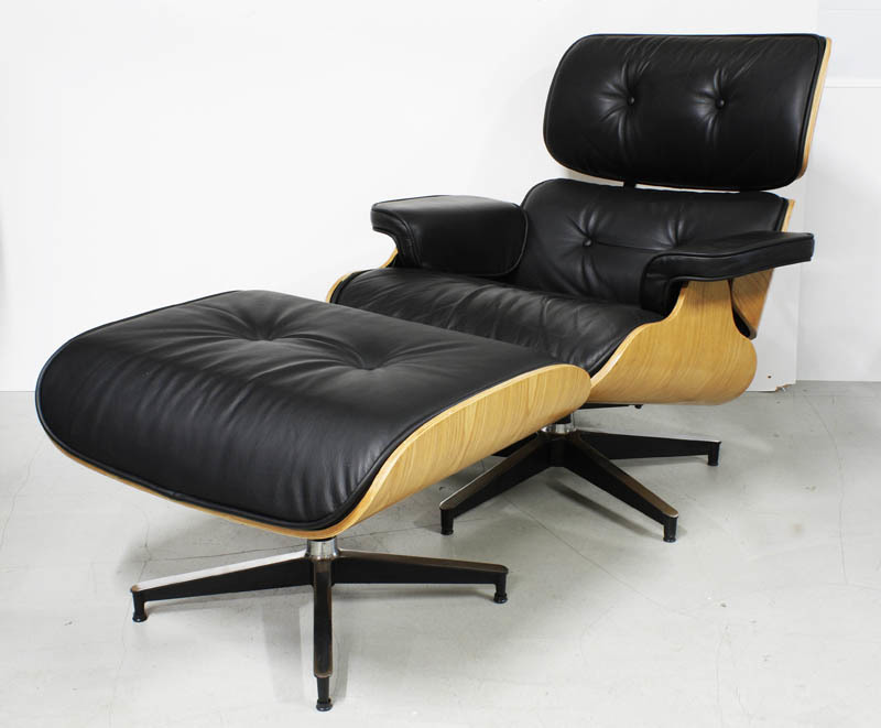 ♪♪EAMES イームズ ラウンドチェア＆オットマン ウォールナット 本革 リプロダクト♪♪