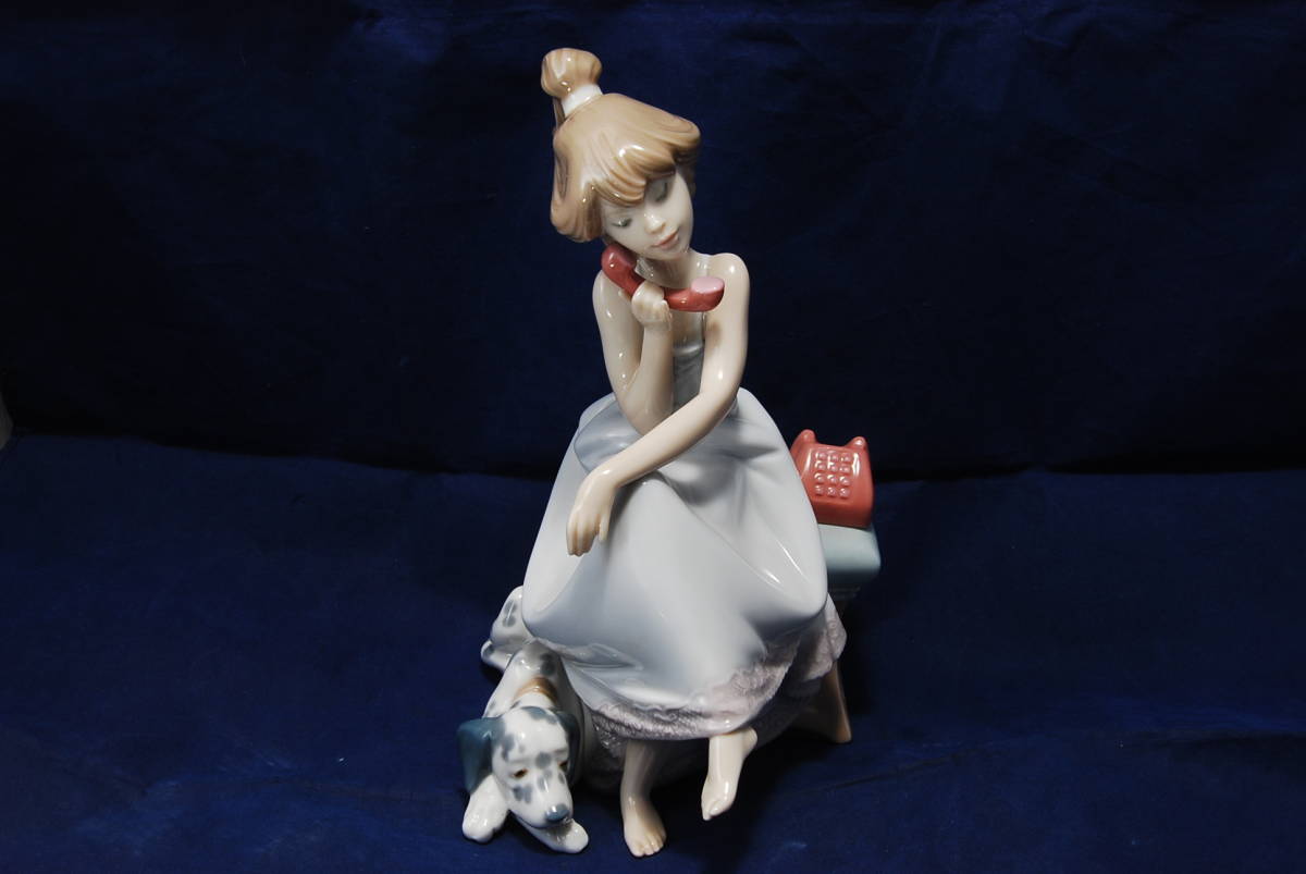 LlADRO】リヤドロ 5466 大事な電話○陶器 置物 インテリア