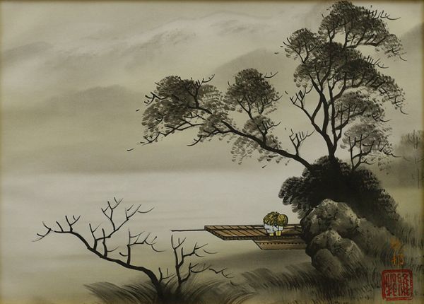 ◇橋本雅邦◇雨後霧湖◇肉筆◇日本画◇絹本◇橋本