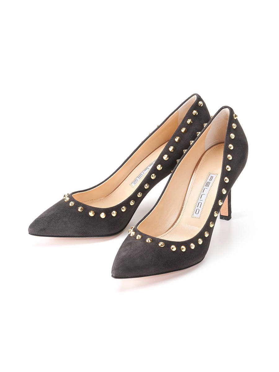 限定セール，人気SALE PELLICO ペリーコ スタッズ スエードパンプス 35 ANDREA 8cm チャコール ダークグレー 22cm 定番 22.5(その他)｜売買されたオークション情報、yahooの商品情報をアーカイブ公開 - オークファン その他