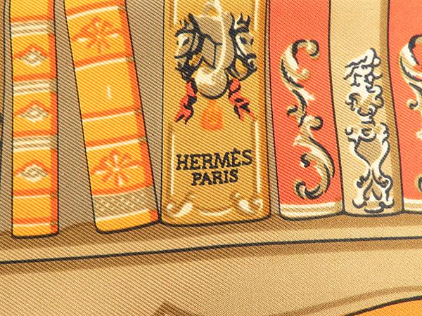 1円～エルメス プチカレ スカーフ シルク 100% オレンジ系 HERMES 1円