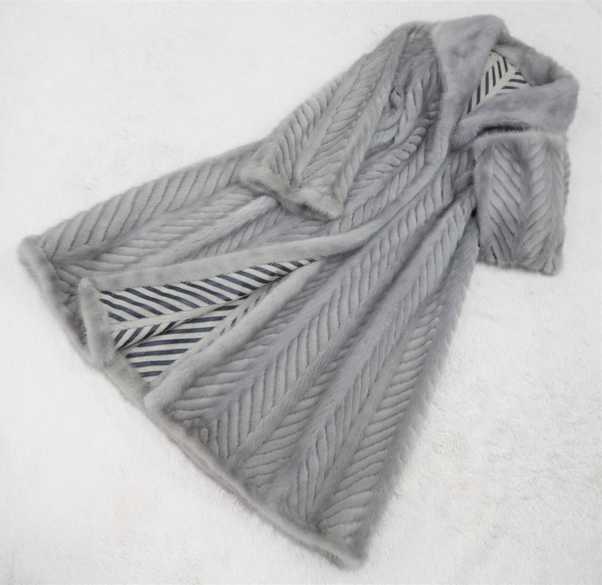 送料無料，新作登場 リバーシブル 高級毛皮 サファイヤミンク ダブルフェイス ロングコート 104ｃｍ丈 グレー ネーム無 毛質 革質GOOD NO.097(ミンク)｜売買されたオークション情報、yahooの商品情報をアーカイブ公 ミンク