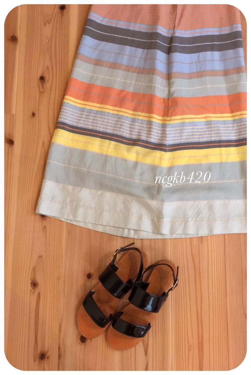 MARGARET HOWELL シルクコットン マルチボーダー ワンピース  