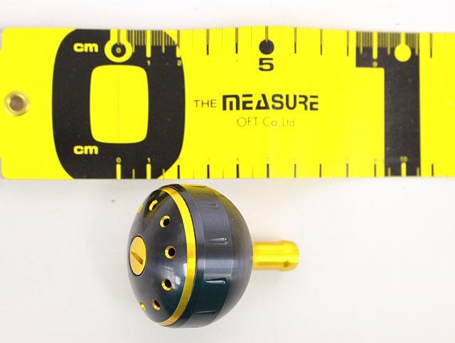 シマノ 夢屋 アルミラウンド型 パワーハンドルノブ タイプB用 ブラック／ゴールド サイズL