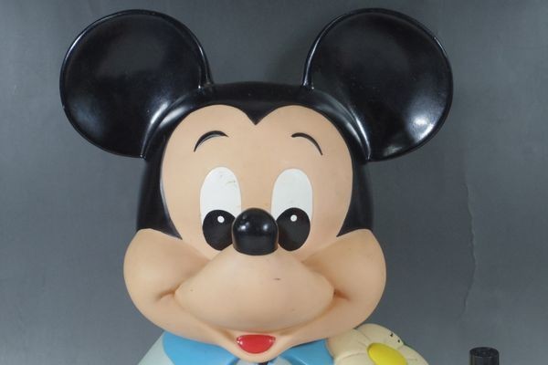 A121◇店頭用 三菱銀行 ミッキーマウス ソフビ貯金箱 昭和レトロ 企業 