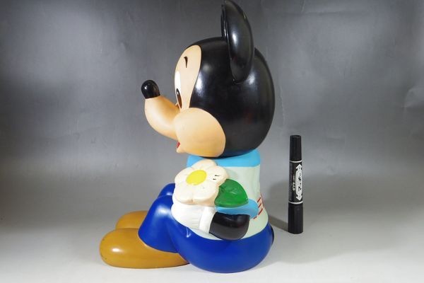 A121◇店頭用 三菱銀行 ミッキーマウス ソフビ貯金箱 昭和レトロ 企業