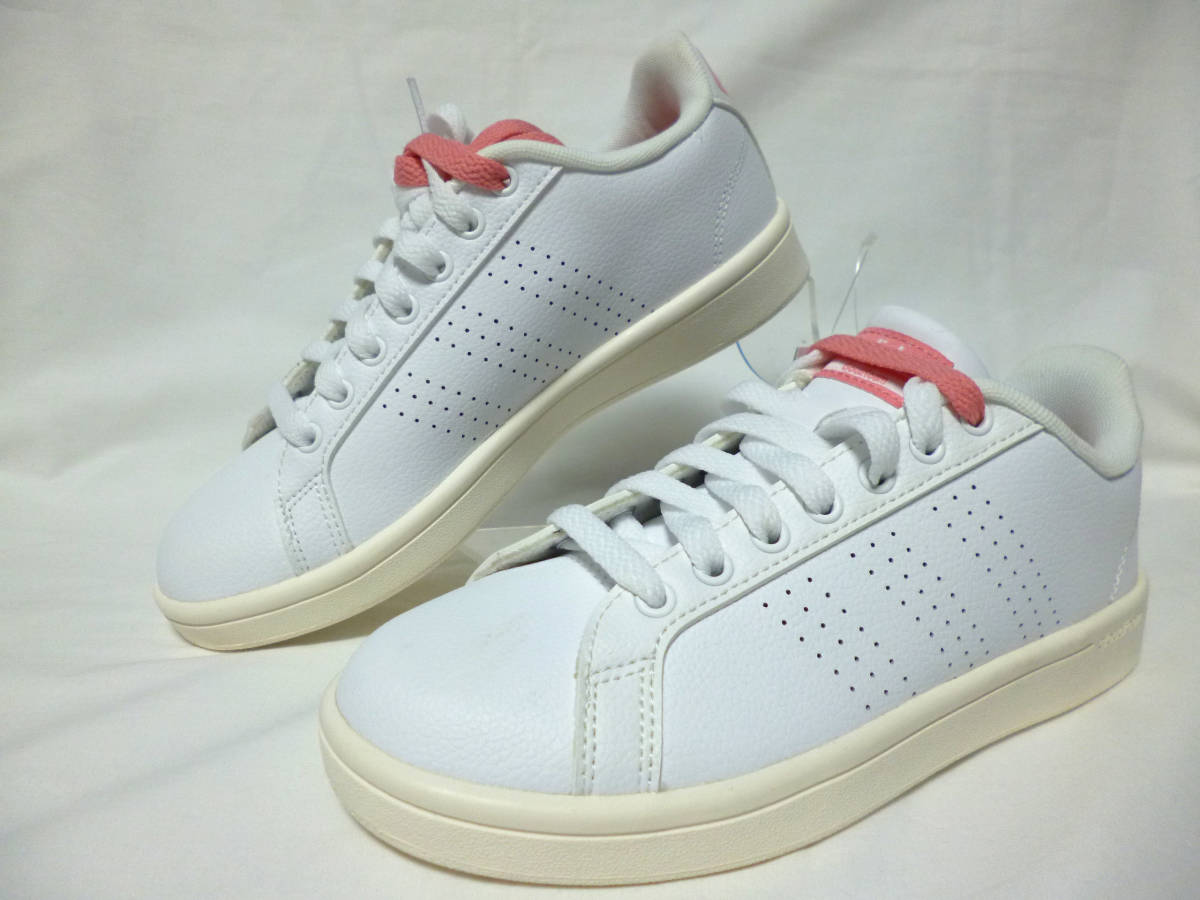 ◆新品adidasNEO　 アディダスAW3974 ホワイト・ピンク替紐付 23.0cm