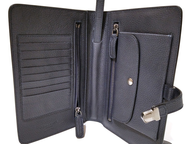 1円～11万本物新品GIORGIO ARMANI 総カーフレザーオーガナイザーマネー 