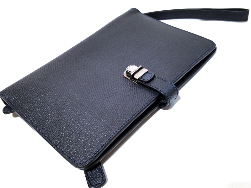 1円～11万本物新品GIORGIO ARMANI 総カーフレザーオーガナイザーマネー 