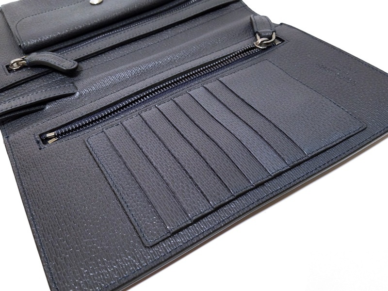1円～11万本物新品GIORGIO ARMANI 総カーフレザーオーガナイザーマネー 