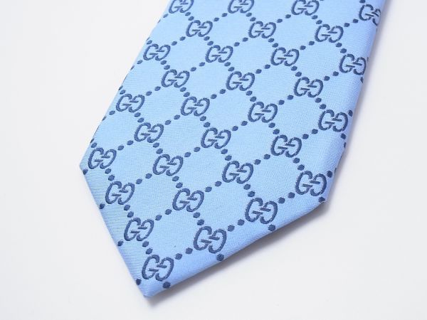 H2969イタリア製 グッチ Gucci Gg柄 シルクネクタイ プリントネクタイ 約8cm幅 ブルー 青 ネクタイ 売買されたオークション情報 Yahooの商品情報をアーカイブ公開 オークファン Aucfan Com