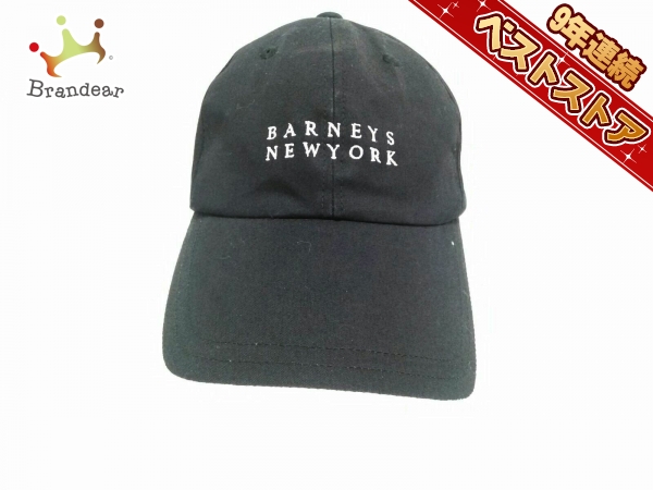 バーニーズ BARNEYSNEWYORK 帽子 キャップ M コットン 黒×白 GOLF 美品
