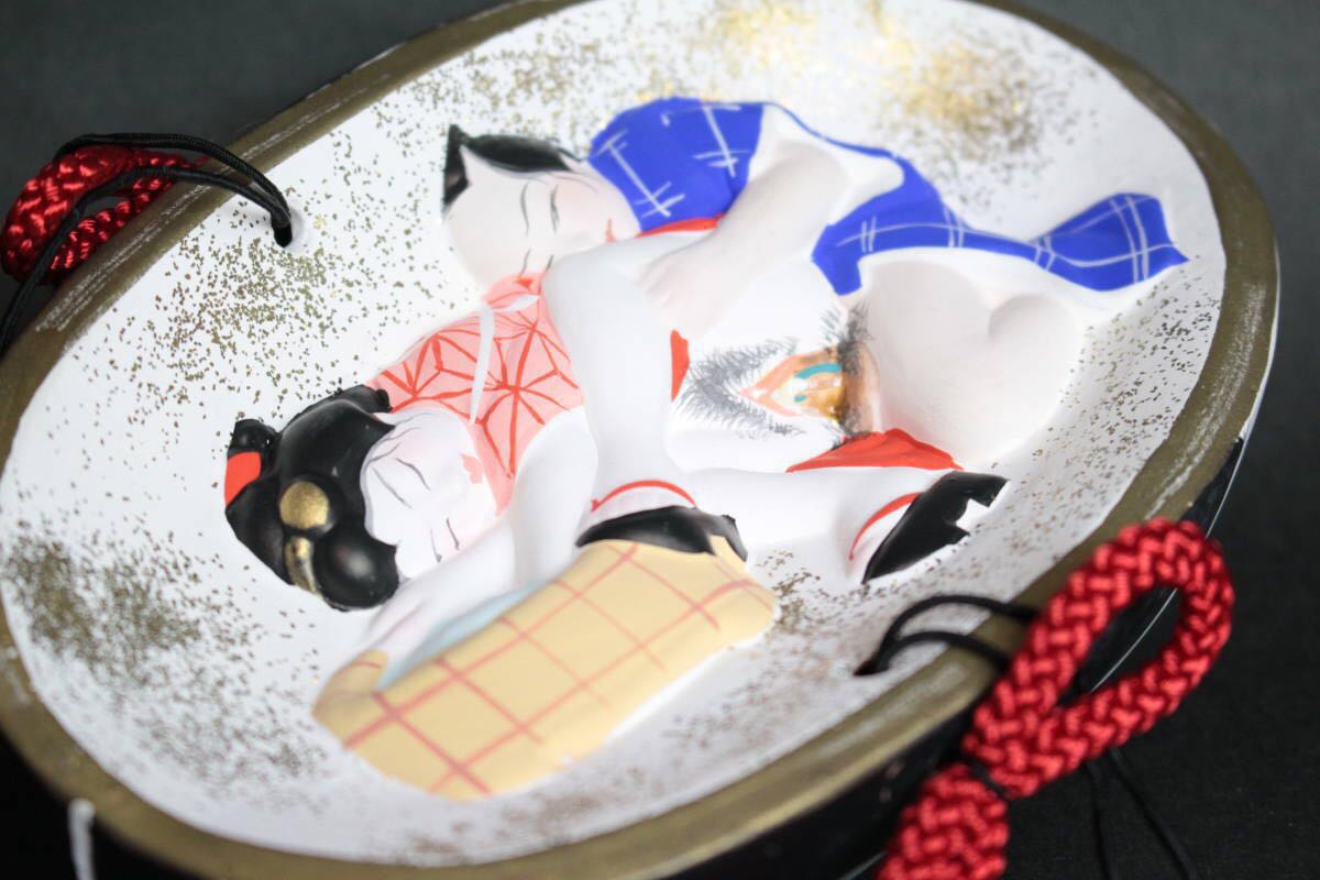 博多人形 春画 能面 神楽面 彩色陶器 桐箱 検/浮世絵 枕絵 艶物 艶本