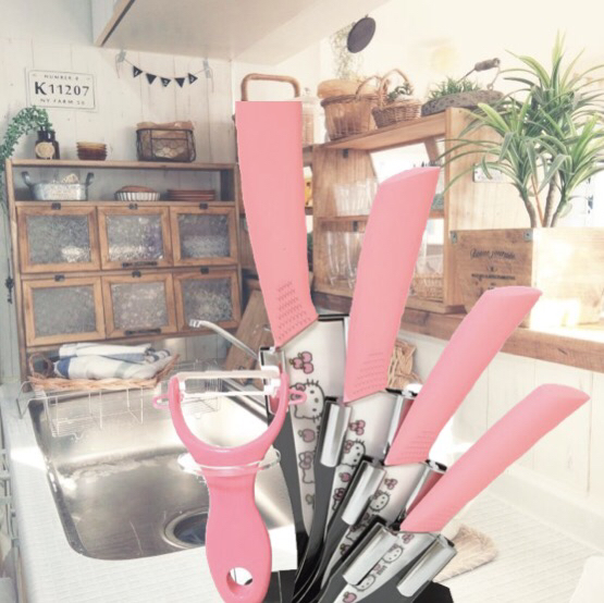 ☆ハローキティ セラミック 包丁セット☆ ピーラー・スタンド付き