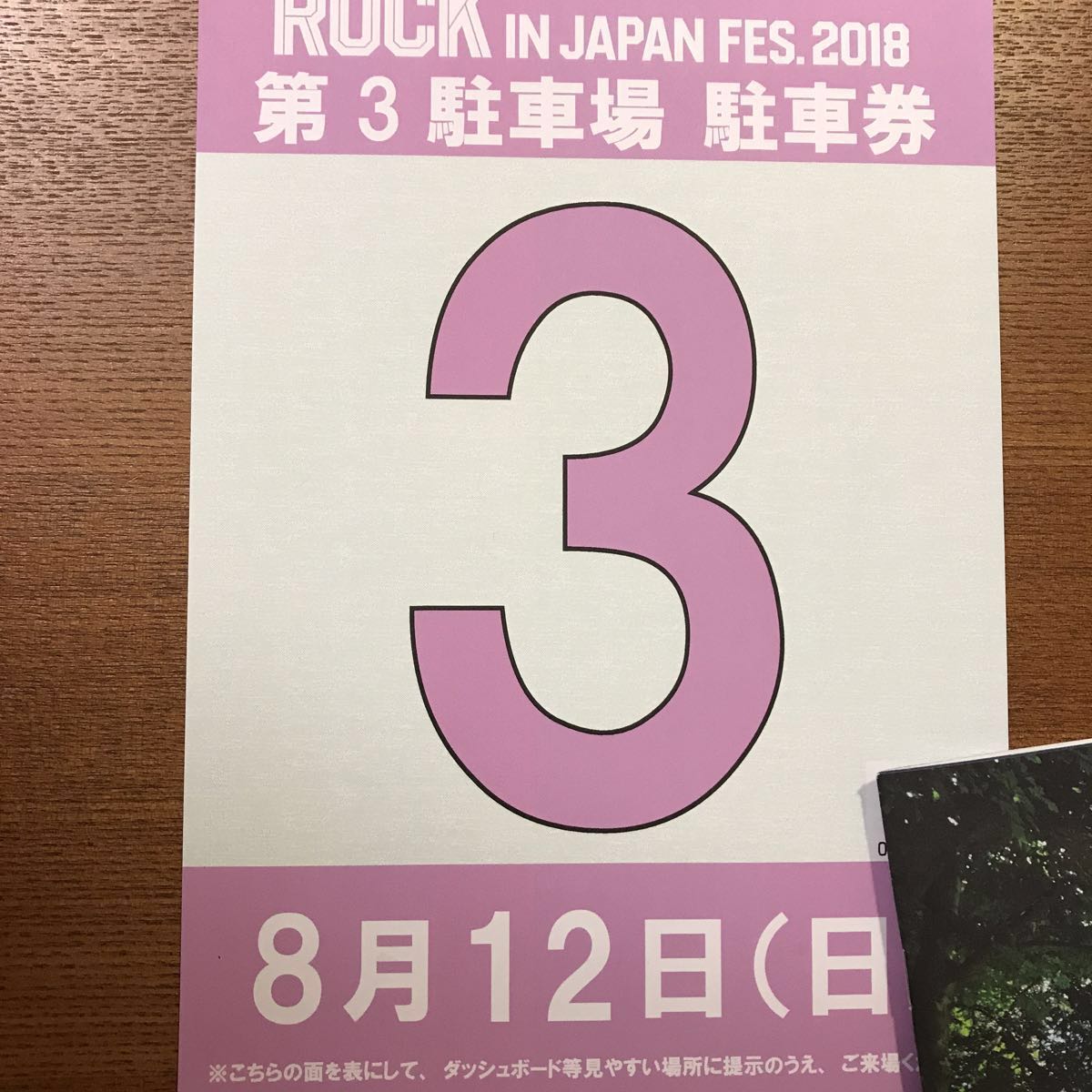 ROCK IN JAPAN2018 4日目駐車場チケット IN ROCK JAPAN 4日間 ROCK IN JAPAN2018 4日目駐車場チケット IN ROCK JAPAN 4日間