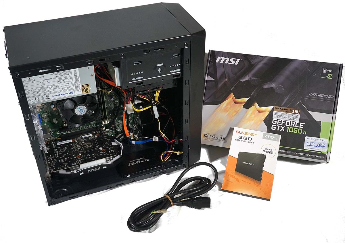 自作ゲーミングPC 新品 480GB SSD Core i5-4590 (4C4T) GTX 1050ti 