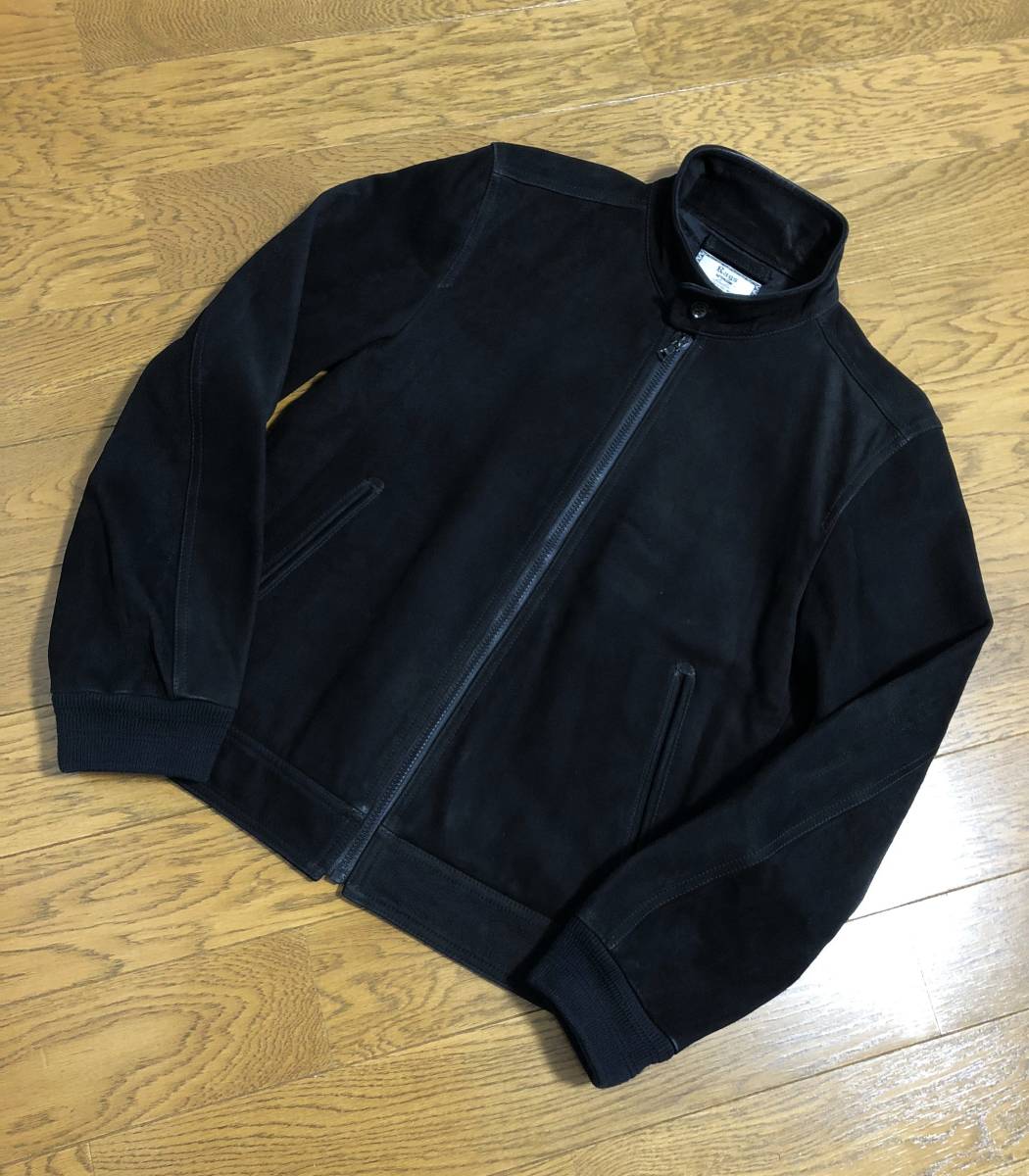 美品☆[Rags McGREGOR] カウハイドヌバック スエードレザージャケット ライダース M ラグス マックレガー