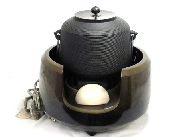 茶道具 野々田式炭型電熱器 茶釜セット 茶道セット 炭型ヒーター 中古 電熱