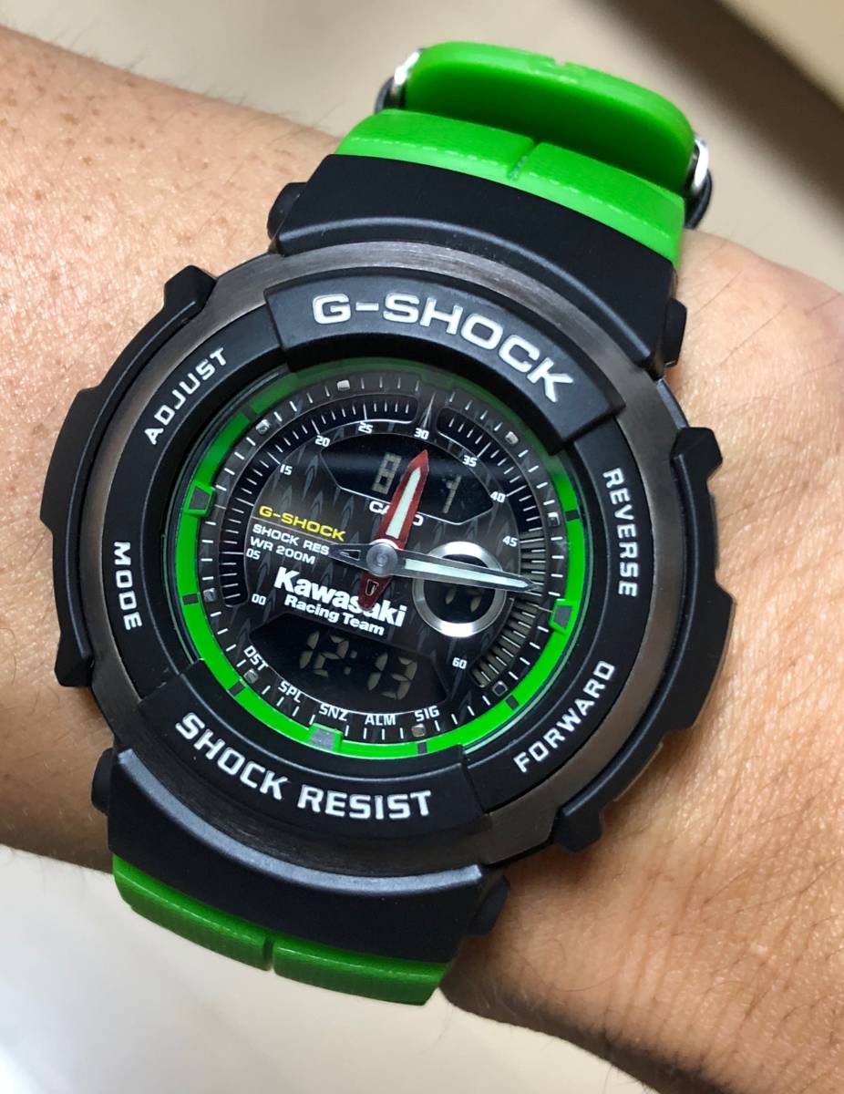 即決/G-SHOCK/コラボ/Kawasaki/別注/G-300/デジアナ/バイク/レーシング 