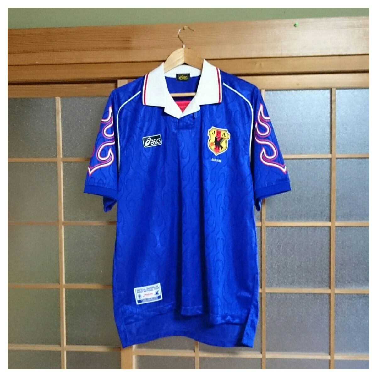 日本代表 炎 サッカーユニフォーム asics アシックス 98フランスW杯