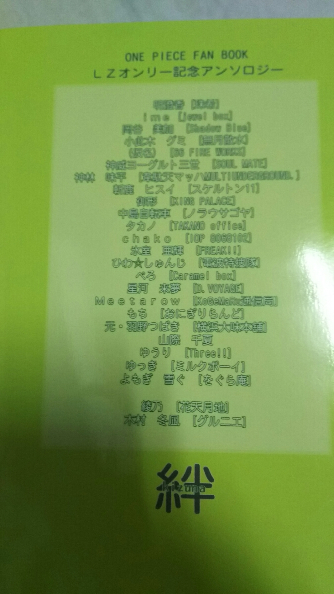 ワンピース同人誌 絆 ルゾロ アンソロジー One Piece 売買されたオークション情報 Yahooの商品情報をアーカイブ公開 オークファン Aucfan Com