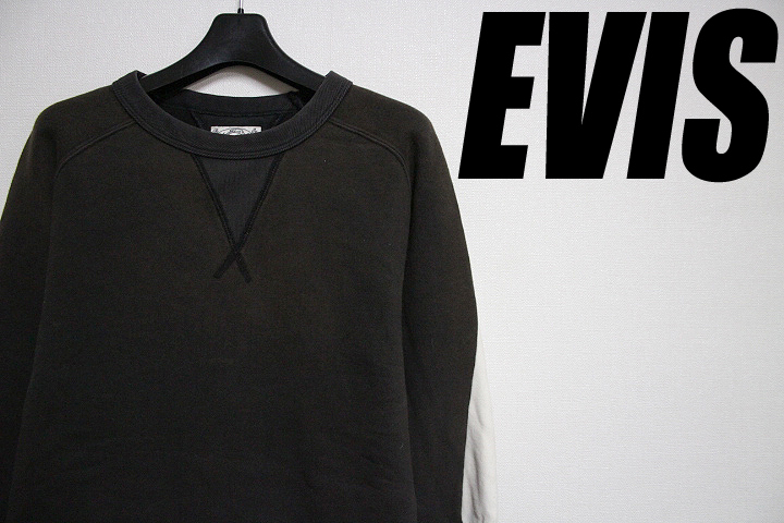 エヴィス エビス EVISU 背中に特大のカモメ！裏起毛！両Vスウェット