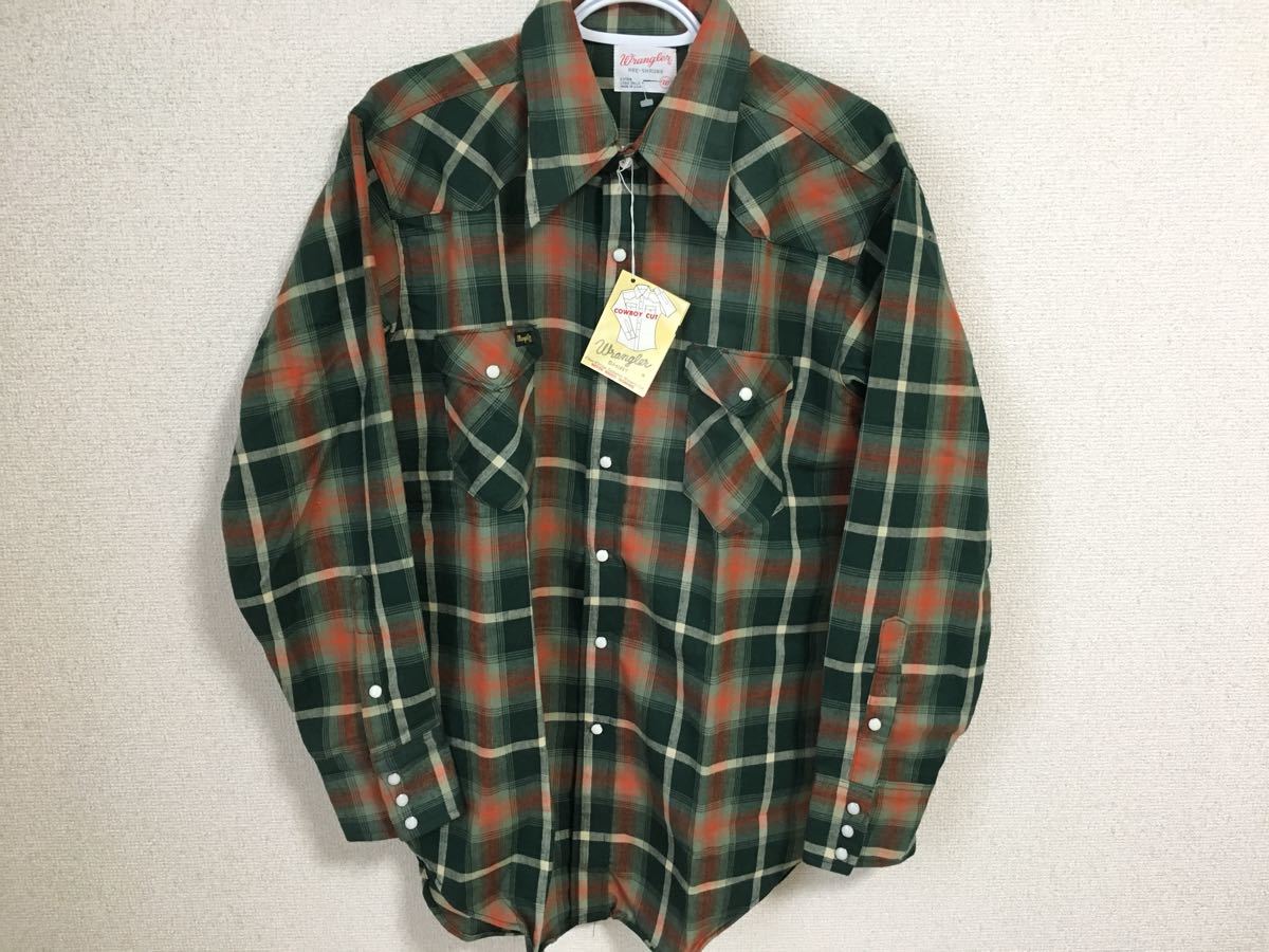 Wrangler ラングラー Wranglerラングラーウエスタンシャツ緑L 20X 長袖 
