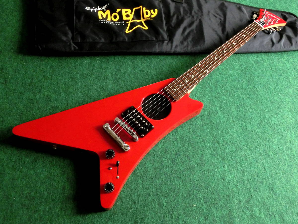 【美品】 Mo'babyアンプ内蔵ギター GIBSON エピフォン 即決 EPIPHONE Mo'Baby エピフォン製スピーカー付アンプ内蔵エレキ