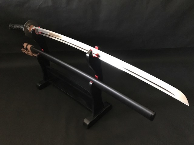 希少 日本アンティックギャラリー 特注品 ◇本格居合刀◇ 本牛革柄巻