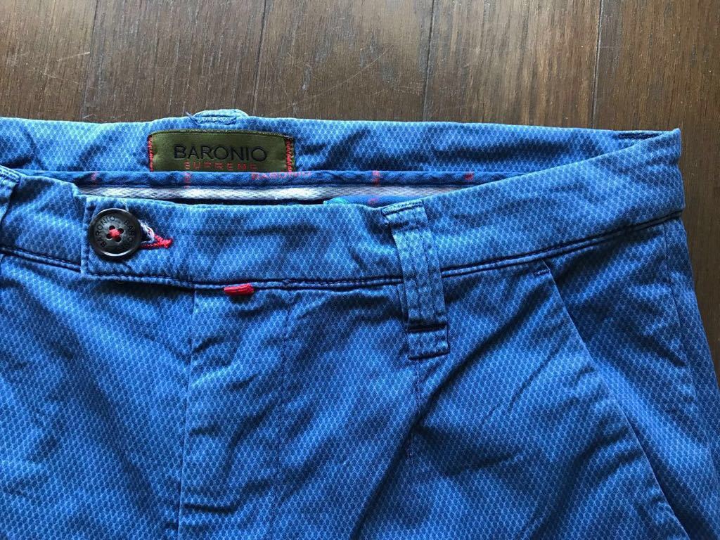 BARONIO バローニオ Chinos Bermuda T America コットンストレッチ・プリントバミューダ Off White Multi