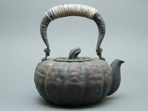 126A. 煎茶道具 皆川堂造 古銅 南瓜形 水注 / 茶室煎茶器煎茶碗煎茶盆
