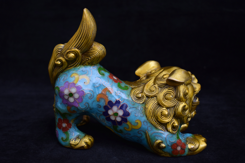 銅胎景泰藍 琺瑯彩 香炉 蔵友館蔵品・銅製・塗金・景泰藍・琺瑯彩・福