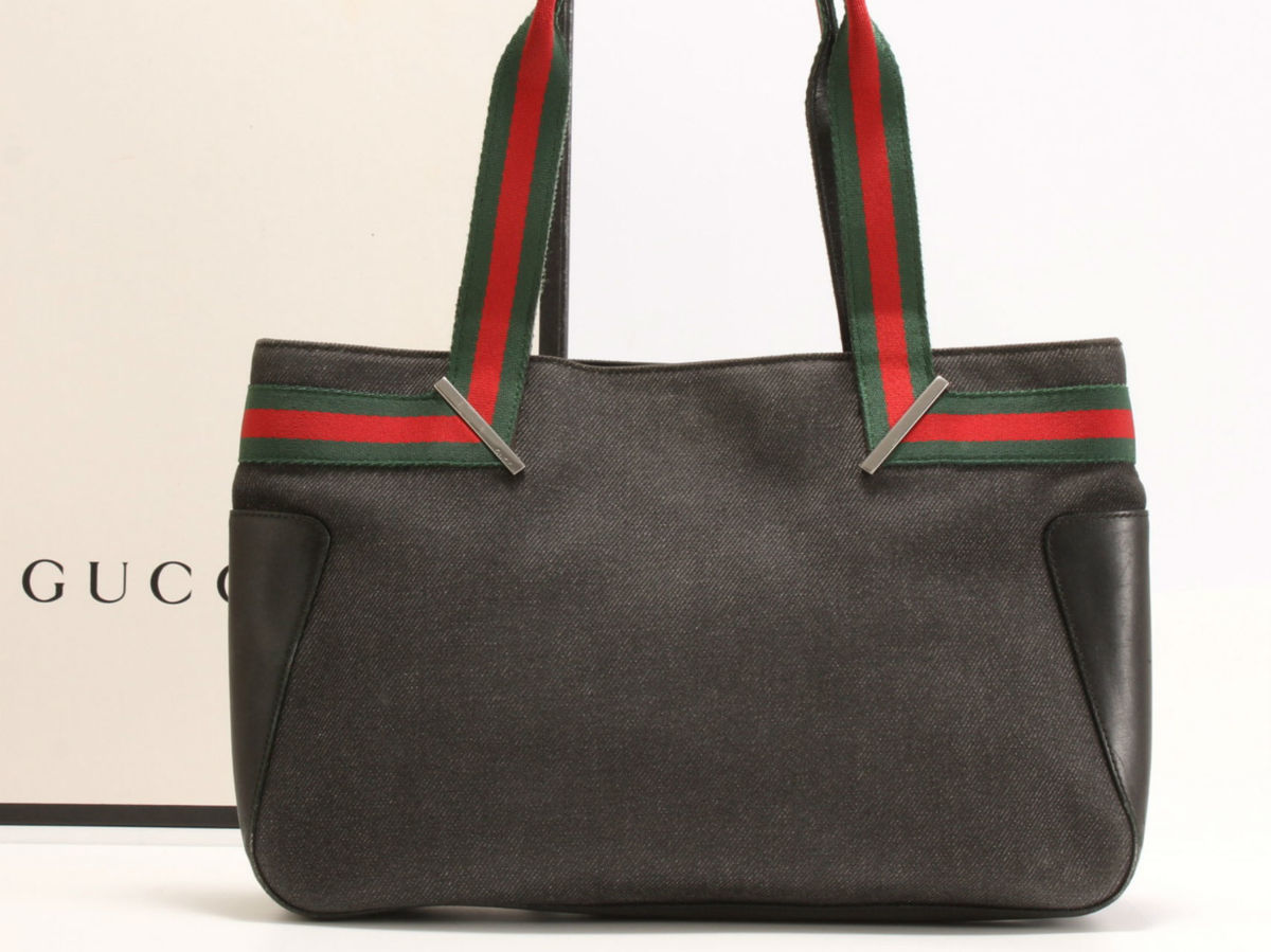 もも 1円 1円 人気商品 グッチ デニム キャンバス シェリー ハンド トート